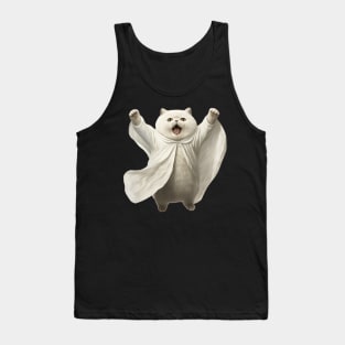 Funny Cute Ghost Kitty - Adorable Spooky Cat Art Tank Top